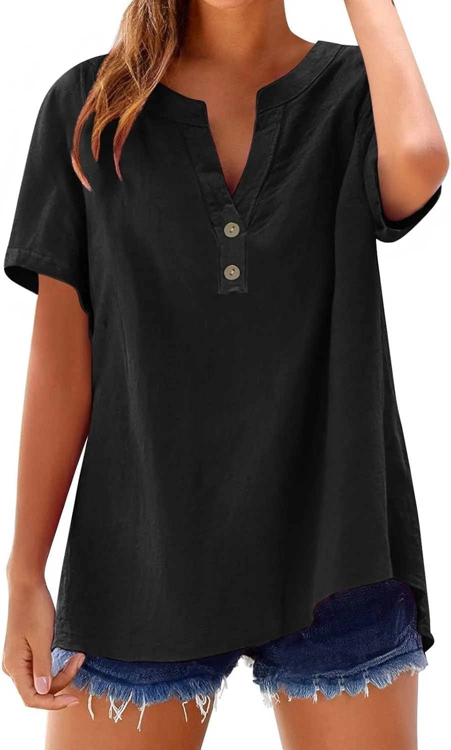 Linen Cami Top for Women - Soft Adjustable Button Blouse, Beach & Casual Wear