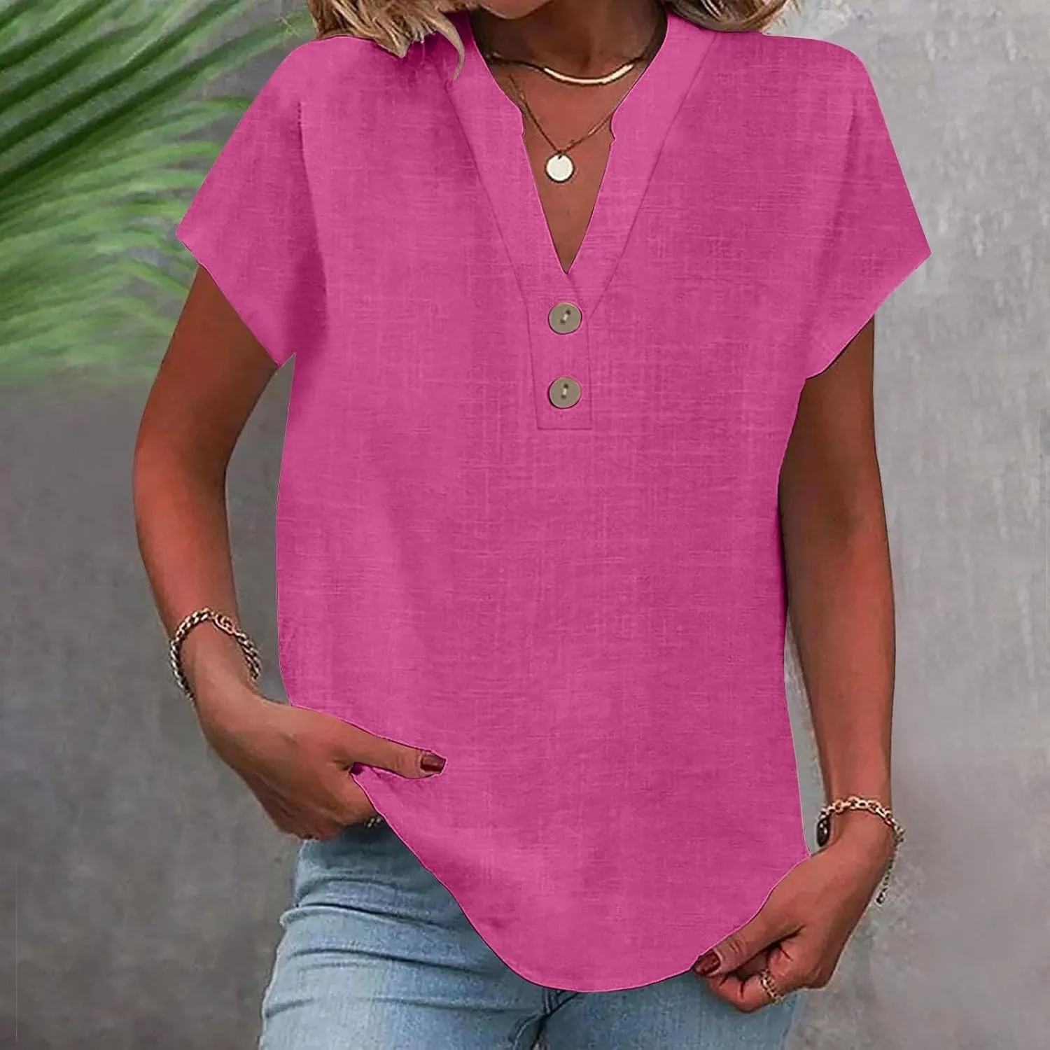 Linen Cami Top for Women - Soft Adjustable Button Blouse, Beach & Casual Wear
