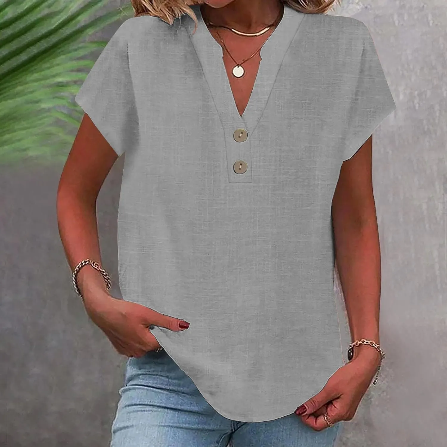 Linen Cami Top for Women - Soft Adjustable Button Blouse, Beach & Casual Wear