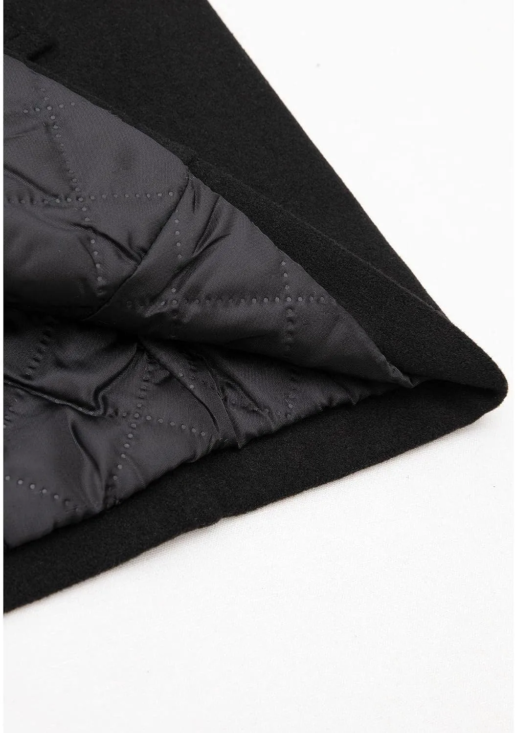 Lisskolo Men's Wool Blend Double Breasted Pea Coat Classic Notched Collar Warm Woolen Coats Winter Outwear Jackets