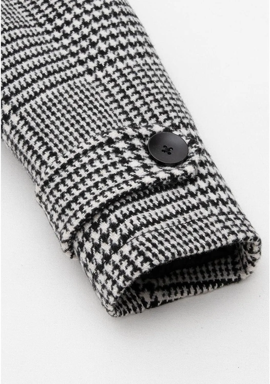 Lisskolo Men's Wool Blend Double Breasted Pea Coat Classic Notched Collar Warm Woolen Coats Winter Outwear Jackets