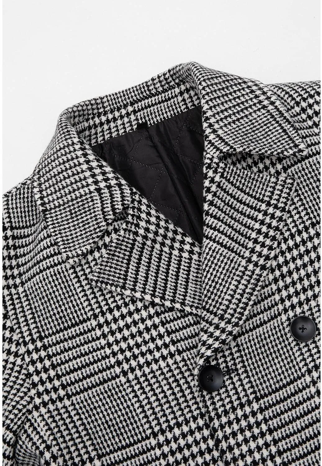 Lisskolo Men's Wool Blend Double Breasted Pea Coat Classic Notched Collar Warm Woolen Coats Winter Outwear Jackets