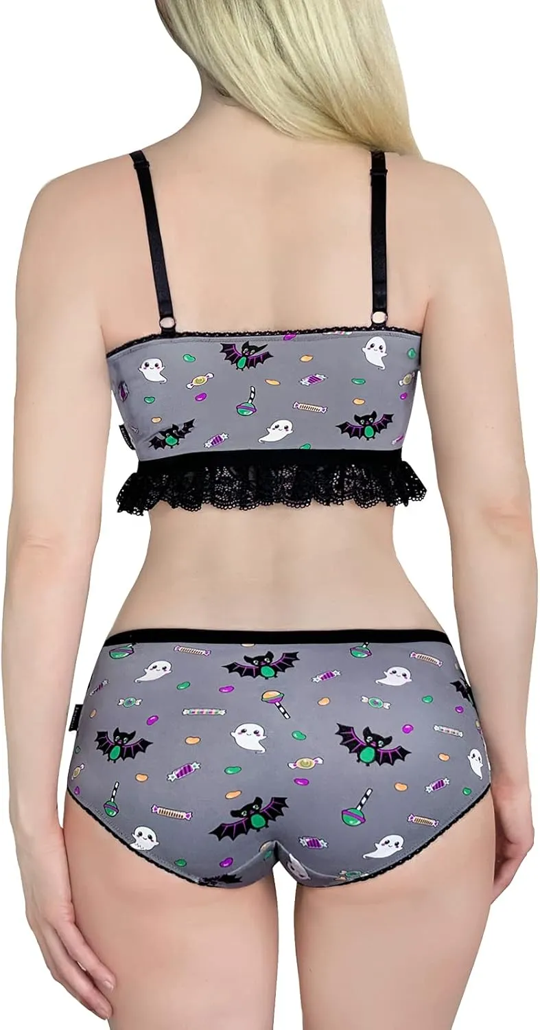 Littleforbig Lacy Trim Women Nightwear Strap Sleepwear Cami Top Shorts Lingerie bralette loungewear Set - Sugar Bat