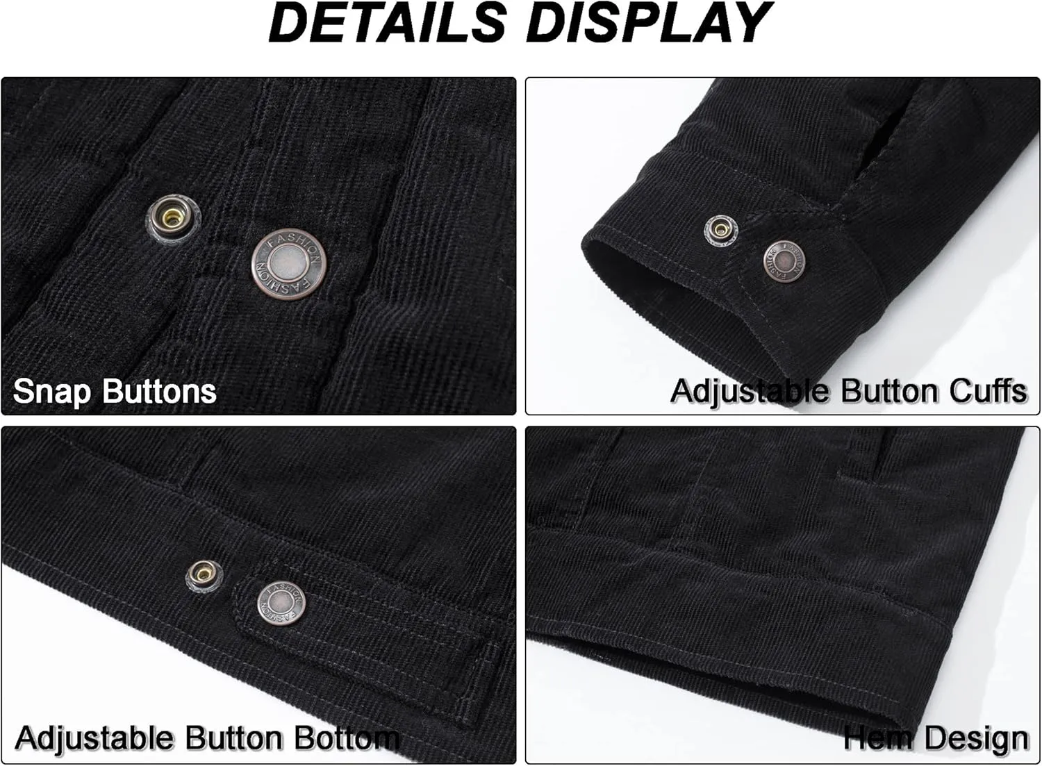 MAGCOMSEN Men's Corduroy Jacket Sherpa Lined Trucker Jackets Cotton Turn-Down Collar Warm Winter Jacket Casual Coat 5 Pockets