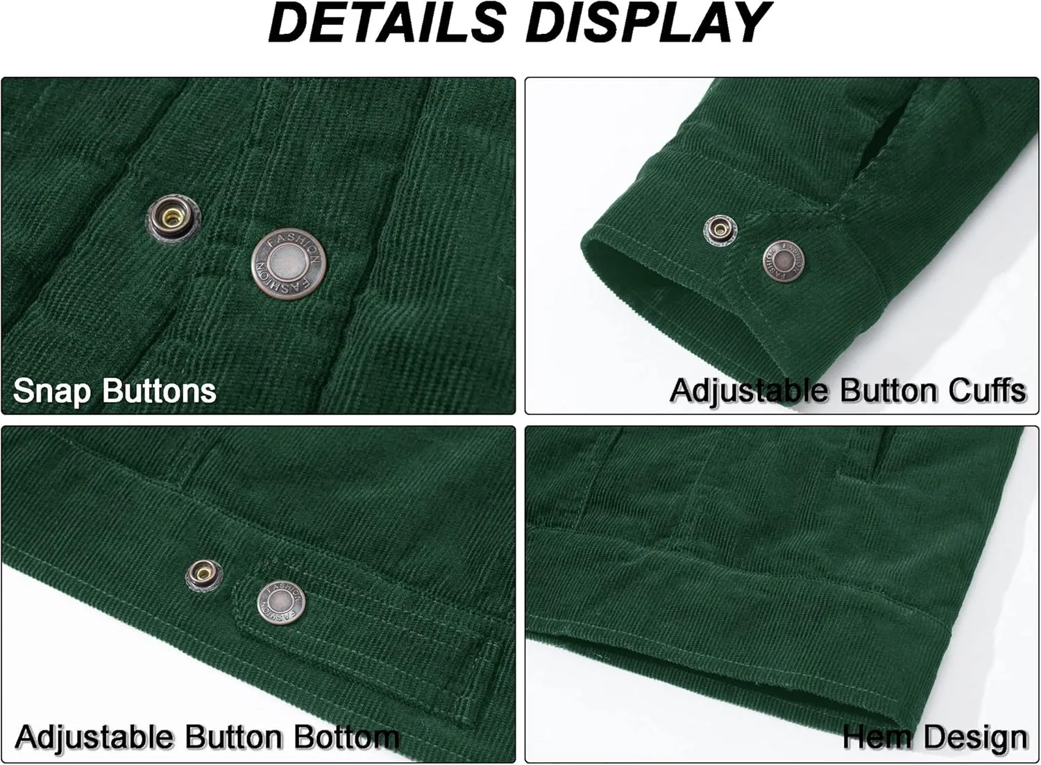 MAGCOMSEN Men's Corduroy Jacket Sherpa Lined Trucker Jackets Cotton Turn-Down Collar Warm Winter Jacket Casual Coat 5 Pockets