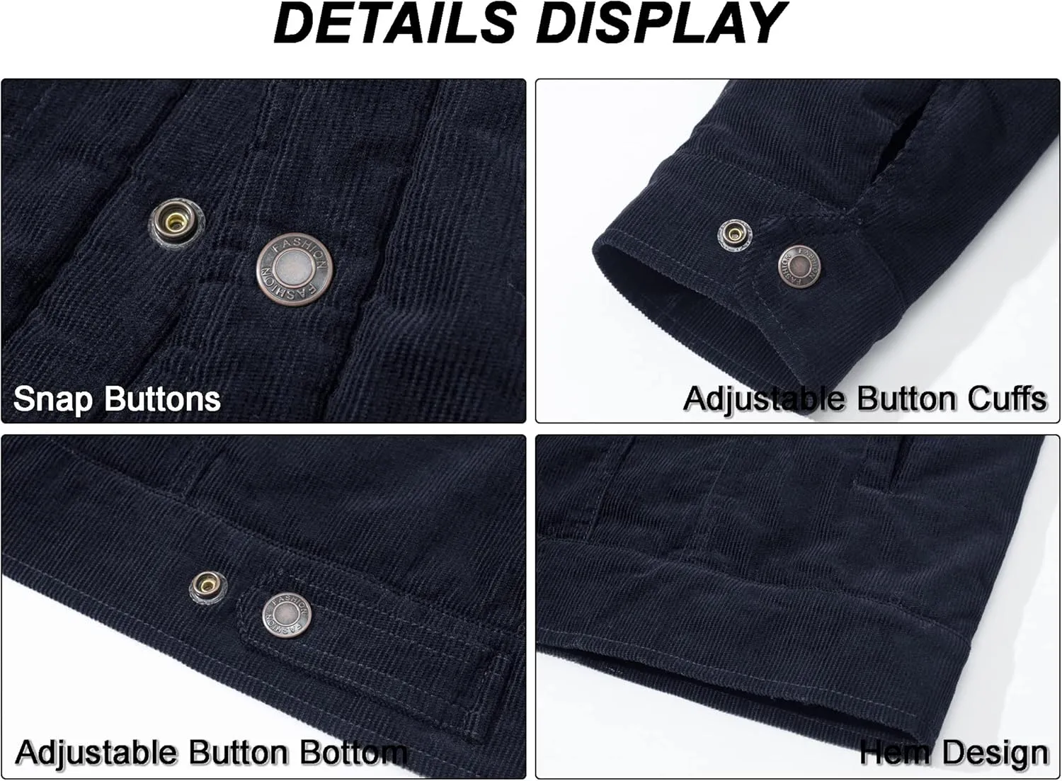 MAGCOMSEN Men's Corduroy Jacket Sherpa Lined Trucker Jackets Cotton Turn-Down Collar Warm Winter Jacket Casual Coat 5 Pockets