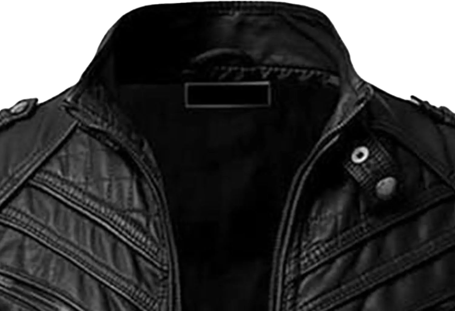 Maiyifu-GJ Men's Faux Leather Jacket Stand Collar Motorcycle Leather Jackets Casual Lightweight Zip Up Biker Coat