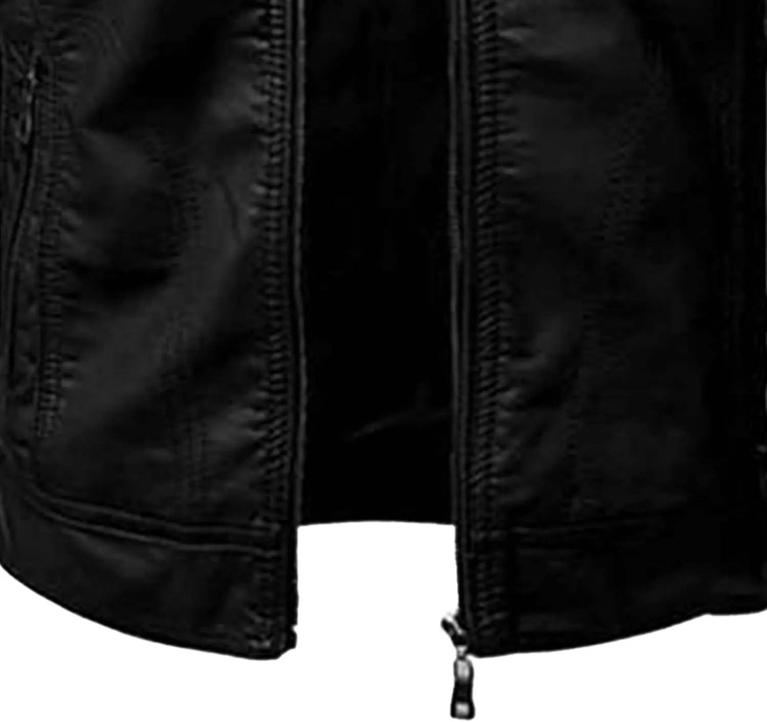 Maiyifu-GJ Men's Faux Leather Jacket Stand Collar Motorcycle Leather Jackets Casual Lightweight Zip Up Biker Coat