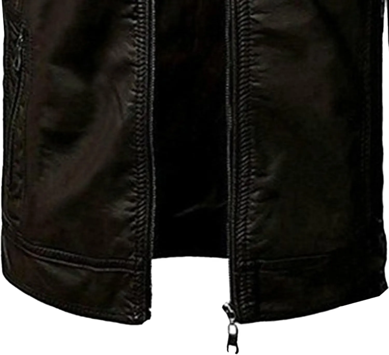 Maiyifu-GJ Men's Faux Leather Jacket Stand Collar Motorcycle Leather Jackets Casual Lightweight Zip Up Biker Coat