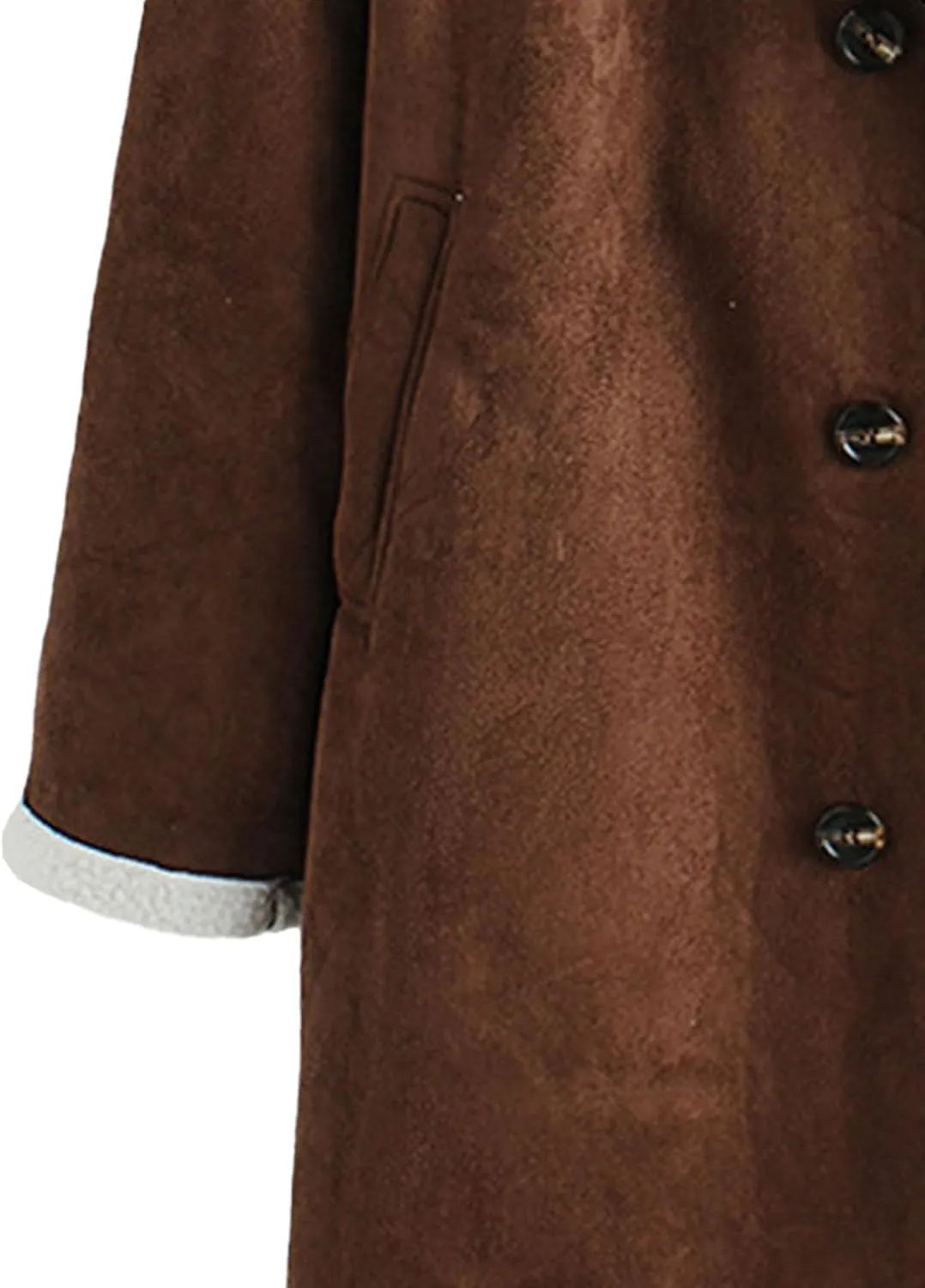 Maiyifu-GJ Mens Sherpa Lined PU Leather Coats Fur Collar Motorcycle Jackets Winter Windbreaker Trench Overcoat