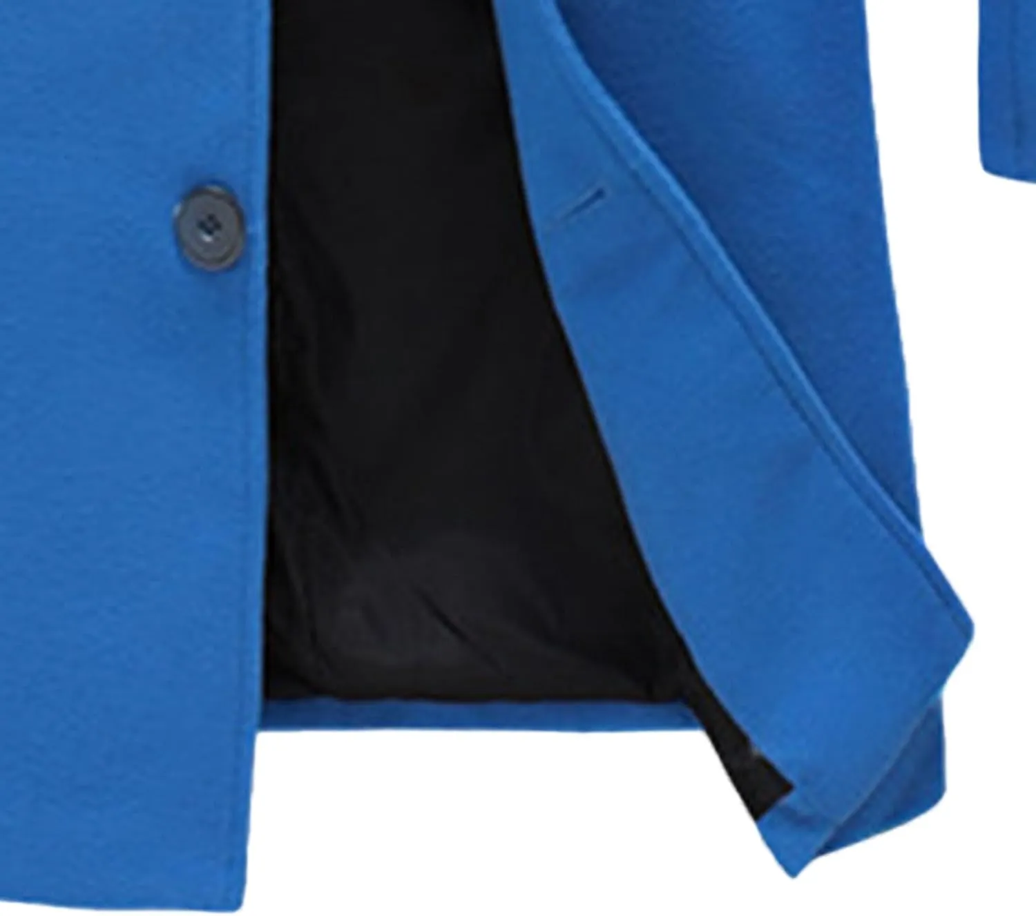 Maiyifu-GJ Mens Slim Fit Long Trench Coat Wool Blend Overcoat Warm Winter Single Breasted Coat Mid-Length Outerwear