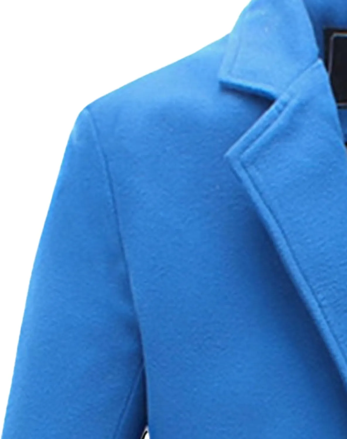 Maiyifu-GJ Mens Slim Fit Long Trench Coat Wool Blend Overcoat Warm Winter Single Breasted Coat Mid-Length Outerwear