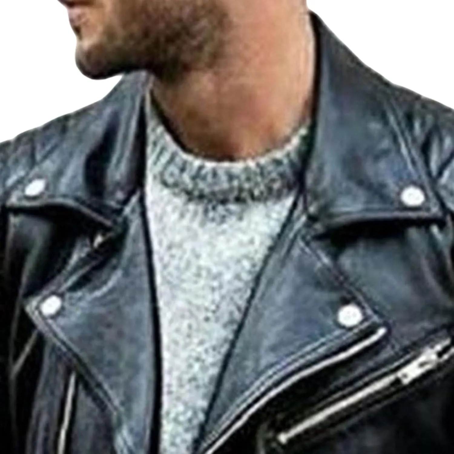 Maiyifu-GJ Men's Vintage Leather Jacket Motorcycle Faux Leather Jackets Lapel Asymmetric Zip-Up Slim Fit Biker Coat