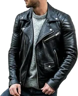 Maiyifu-GJ Men's Vintage Leather Jacket Motorcycle Faux Leather Jackets Lapel Asymmetric Zip-Up Slim Fit Biker Coat