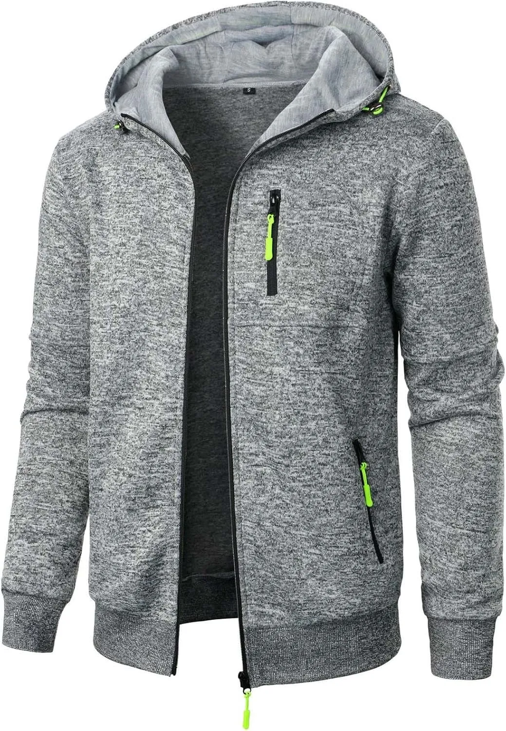 Men Sweatshirt Jacket, Casual Zipper Up Hoodies Jacket 2025 Fall Winter Novelty Outdoor Sport Outwear with Pokets