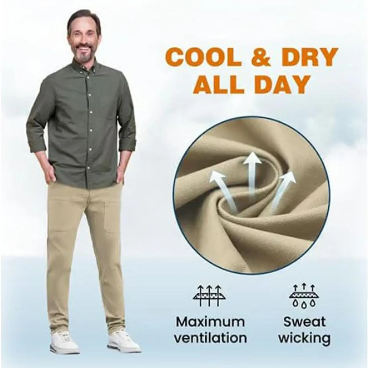 Mencomfy Cargo Pants, Multipants - High Stretch Multi-Pocket Durable Cargo Pants, for Men