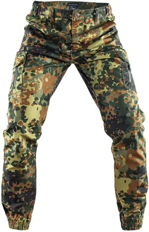 Men's Camo Jogger Pants Military Army Combat Cargo Pants Leg-Bound Tapered Casual Camouflage Tactical Pants