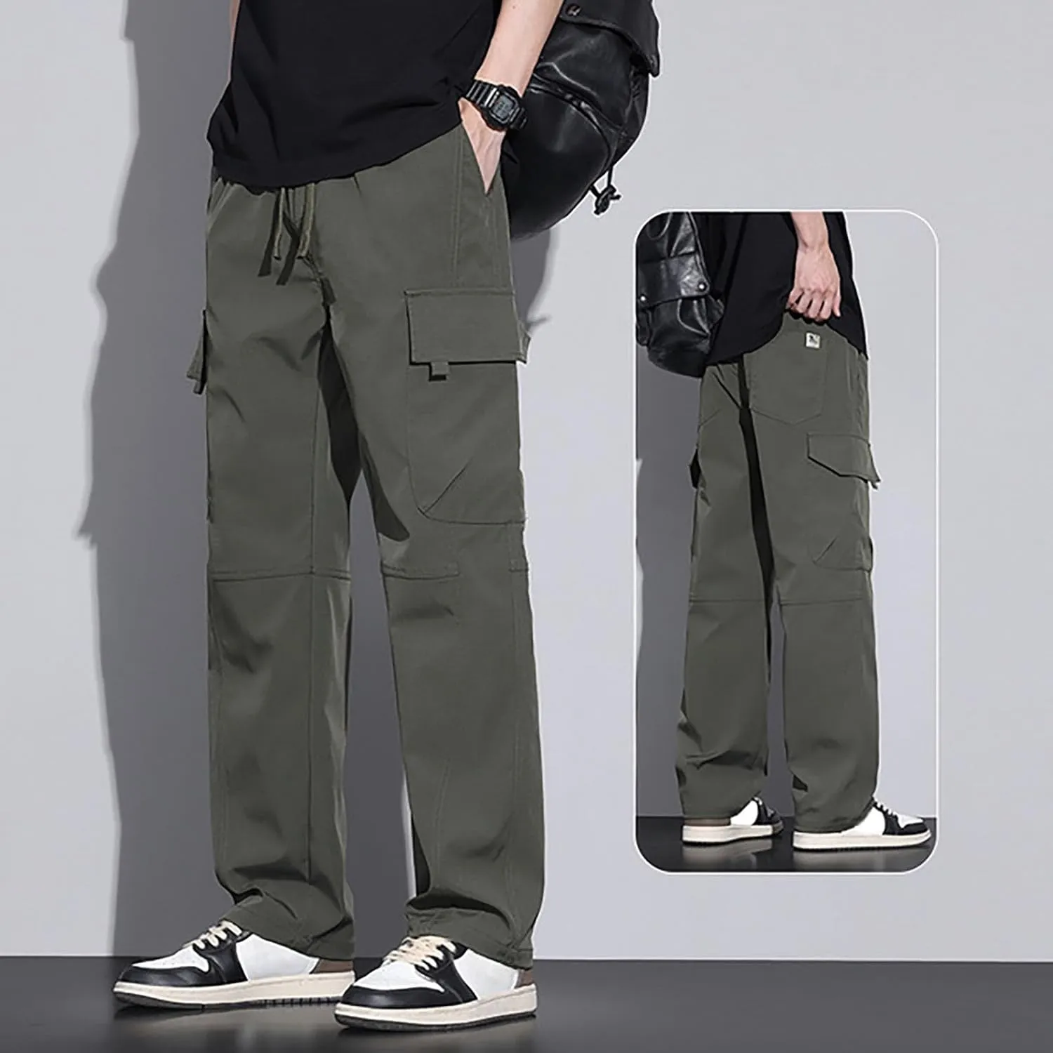 Mens Cargo Pants Khaki Cotton Pants Men Multi Pocket Cargo Pants for Men Extreme Motion Pants for Men Casual Men