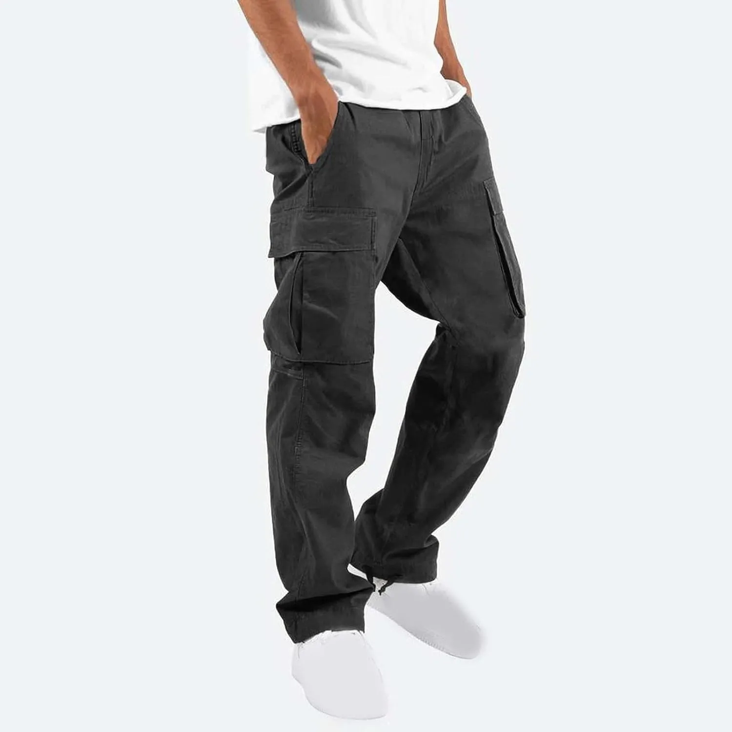 Mens Cargo Pants Lightweight Work Pants Straight Leg Sweatpants Casual Loose Fit Joggers Workout Sport Athletic Pants
