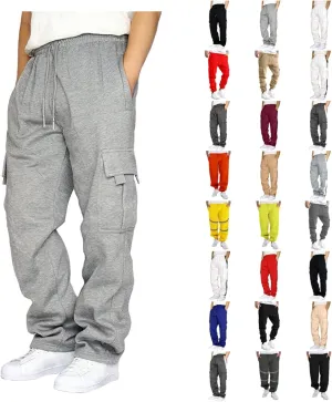 Mens Cargo Pants Relaxed Fit Pants Joggers Sweatpants Athletic Casual Workout Running Pants with Multi Pockets