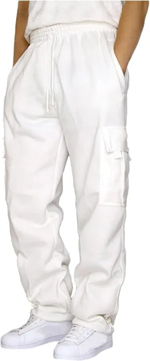 Men's Casual Cargo Pants Casual Outdoor Hiking Pants Workout Joggers Sweatpants Cotton Loose Straight Leg Trousers