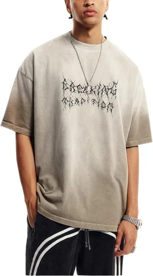 Mens Cotton Acid Washed T-Shirts Casual Vintage Short Sleeve Tee Streetwear Loose Tops Women Oversized Shirt M1120