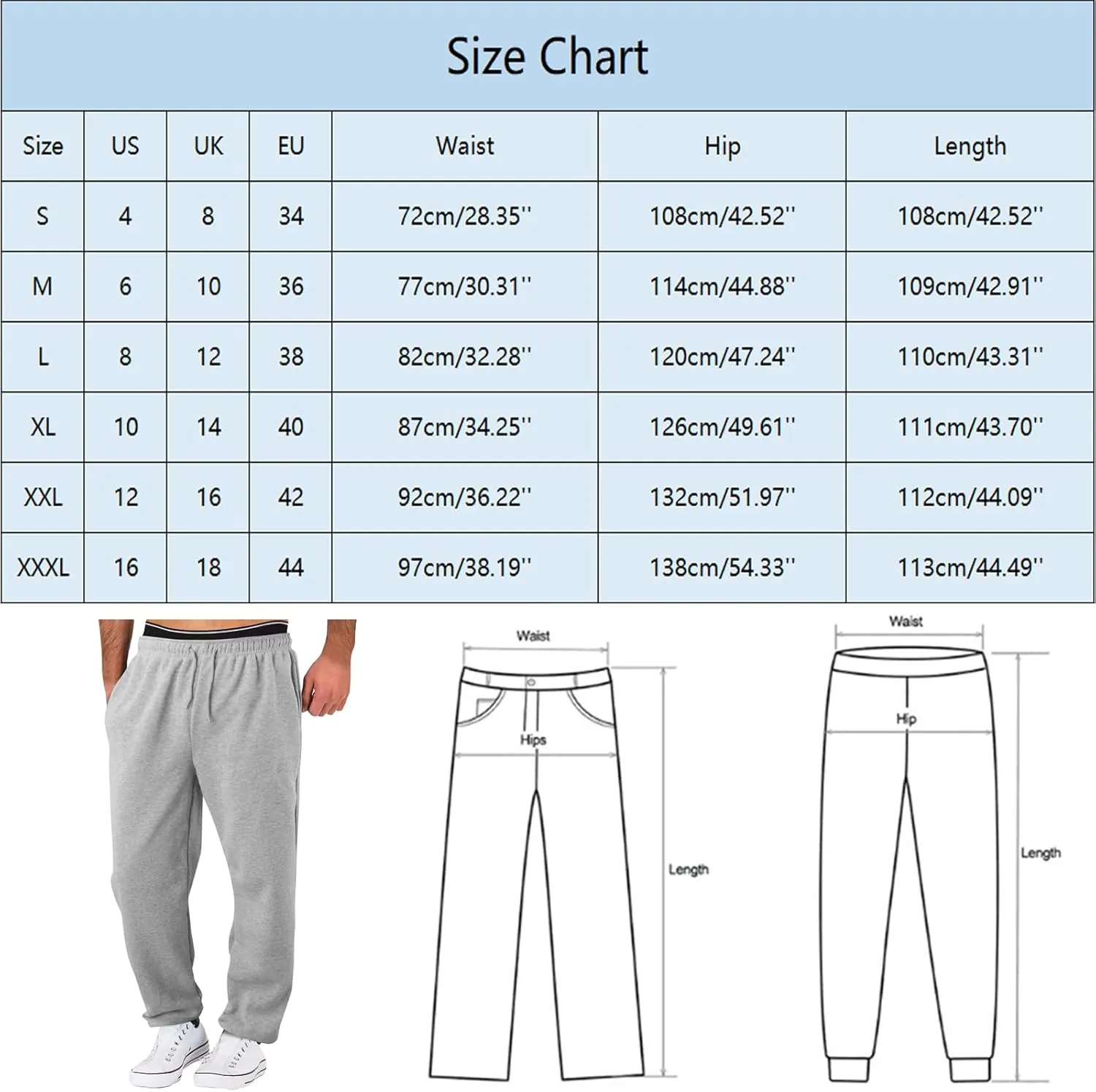 Mens Fleece Sweatpants Open Bottom Joggers Straight Leg Running Casual Loose Fit Athletic Pants with Pockets