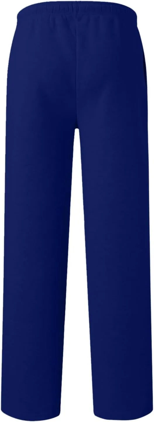 Mens Fleece Sweatpants Open Bottom Joggers Straight Leg Running Casual Loose Fit Athletic Pants with Pockets