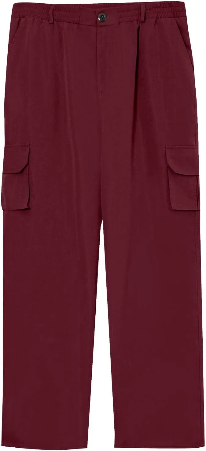 Men's Flex Ripstop Tactical Pants, Water Resistant Stretch Cargo Pants, Lightweight Hiking Work Pant with Multi Pockets