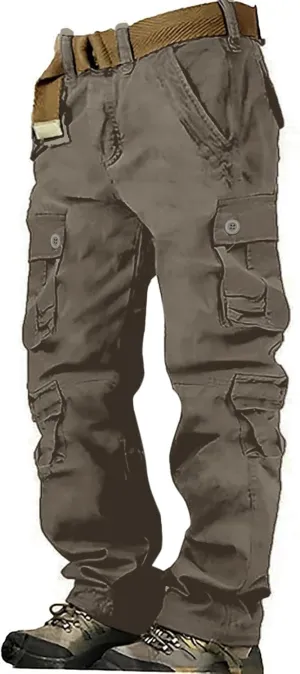 Mens Hiking Pants Cargo Trousers Hiking Pants 8 Pocket Plain Comfort Breathable Outdoor Daily Going Out Baggy Pants