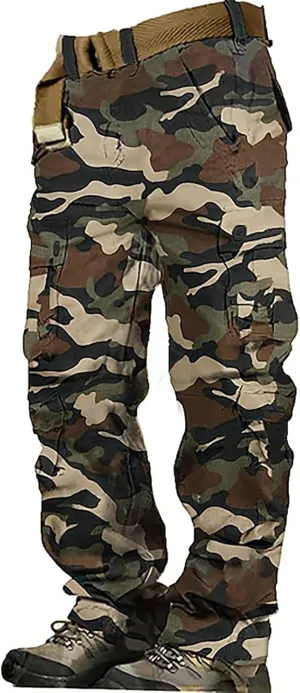 Mens Hiking Pants Cargo Trousers Hiking Pants 8 Pocket Plain Comfort Breathable Outdoor Daily Going Out Baggy Pants