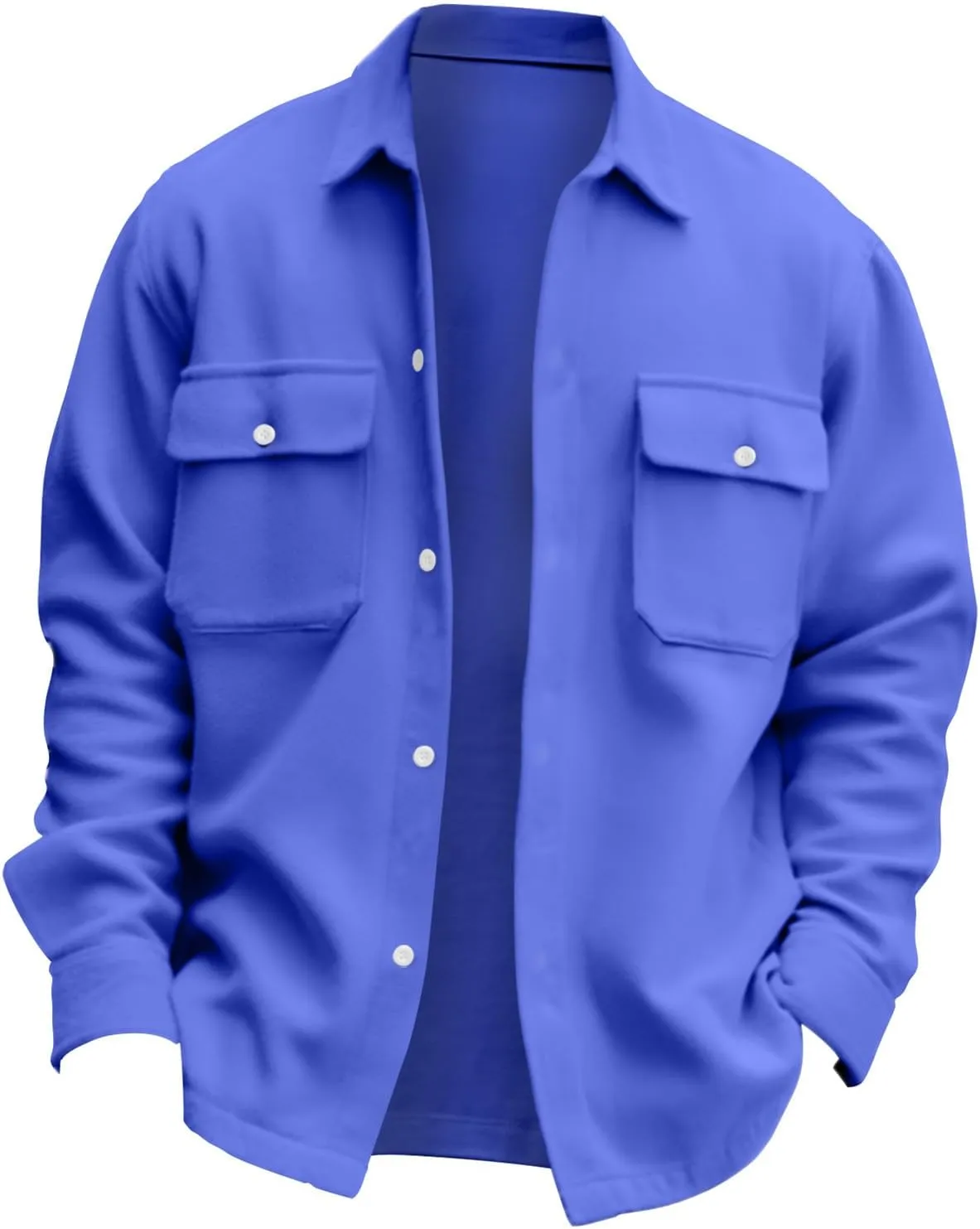 Men's Jackets Casual Button Up Corduroy Jackets Long Sleeve Fashion Stylish Lightweight Shirt Jacket, M-6XL
