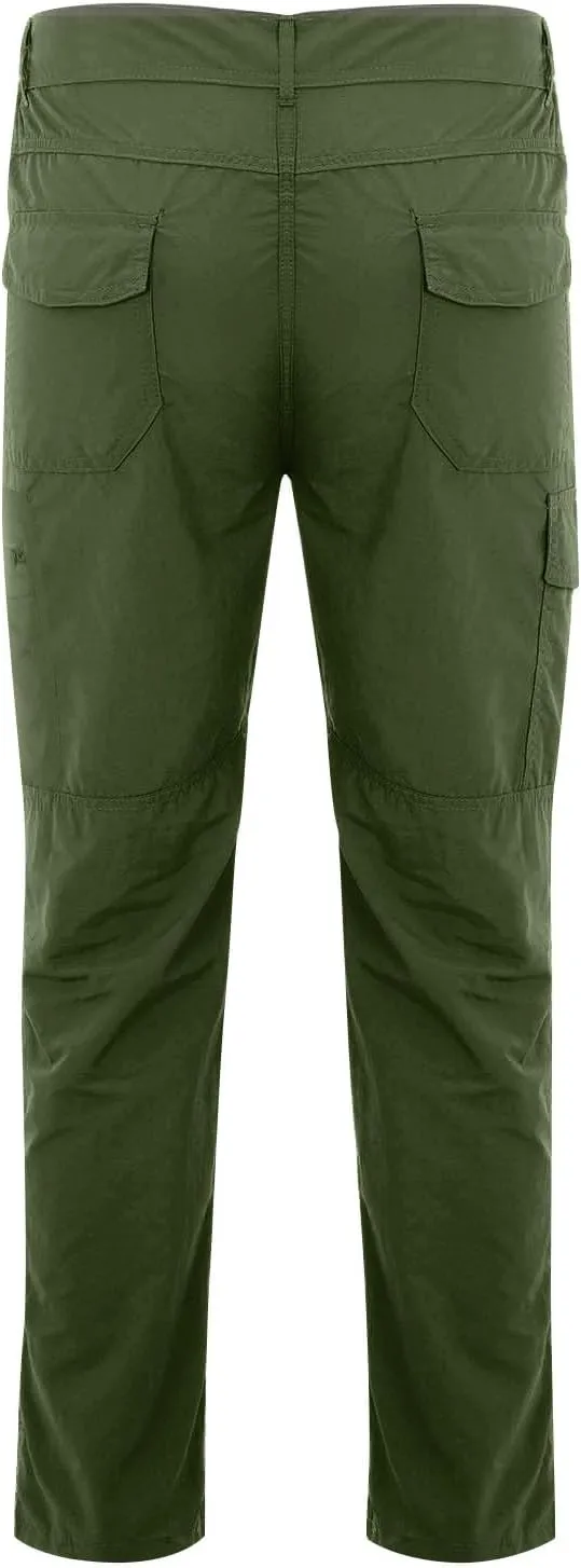 Mens Stretch Work Pants Quick-Dry Flexcamo Resistant Hiking Pants Lightweight Hunting Multi-Pocket Cargo Pants