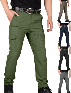 Mens Stretch Work Pants Quick-Dry Flexcamo Resistant Hiking Pants Lightweight Hunting Multi-Pocket Cargo Pants