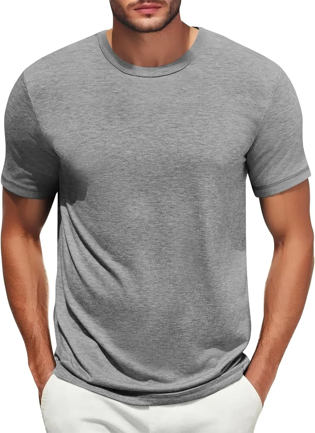 Men's T Shirts Short Sleeve Soft Crew Neck Lightweight Tee Shirts Casual Summer Basic Tops Men's Oversized Shirt