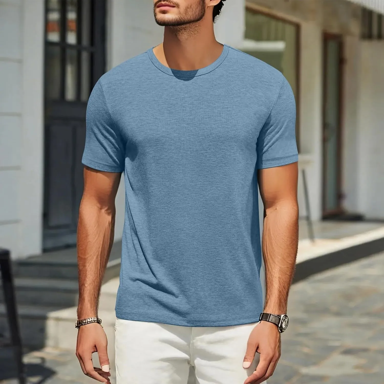 Men's T Shirts Short Sleeve Soft Crew Neck Lightweight Tee Shirts Casual Summer Basic Tops Men's Oversized Shirt