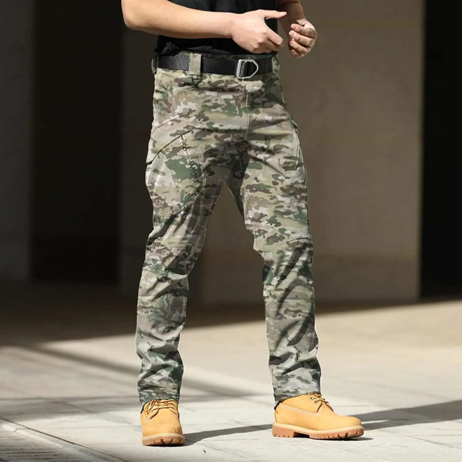 Men's Tactical Cargo Pants XS-4XL Water Resistant Lightweight Hiking Trousers Outdoor Work Pants with Multi Pockets(No Belt)