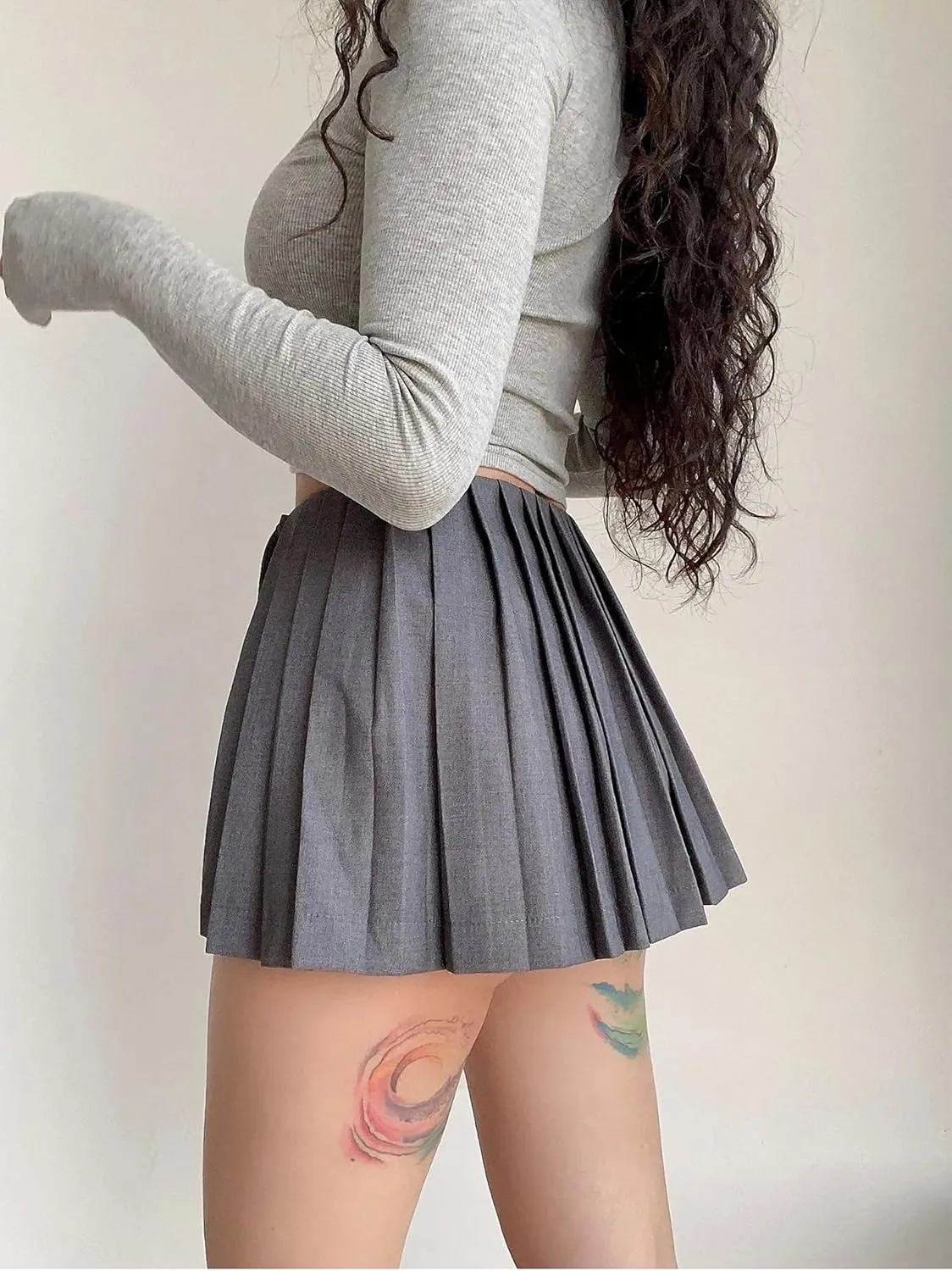Mini Skirts Y2K Skirts for Women Clothes Skirt High Waisted Pleated Skirt with Shorts White Zip