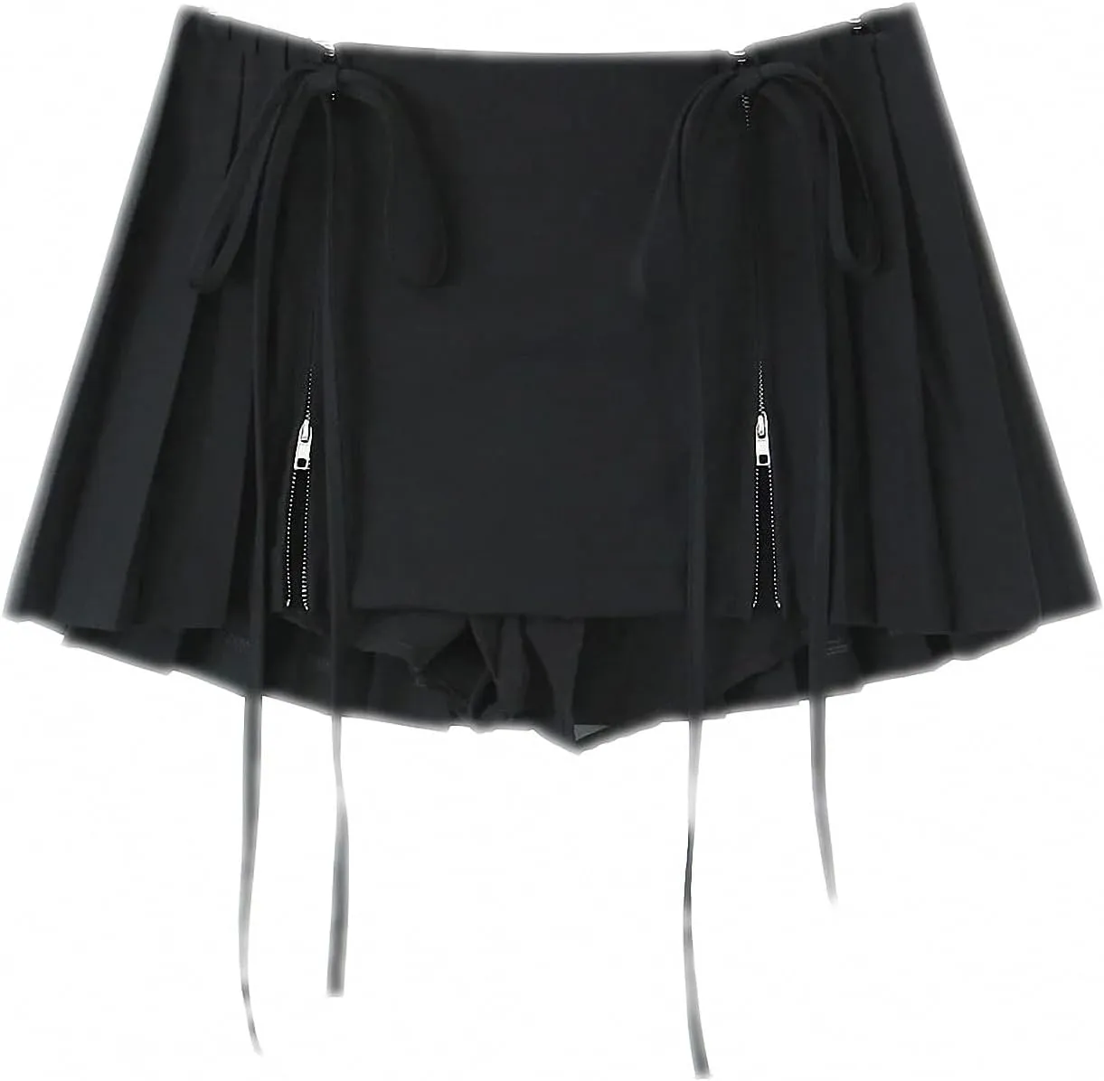 Mini Skirts Y2K Skirts for Women Clothes Skirt High Waisted Pleated Skirt with Shorts White Zip