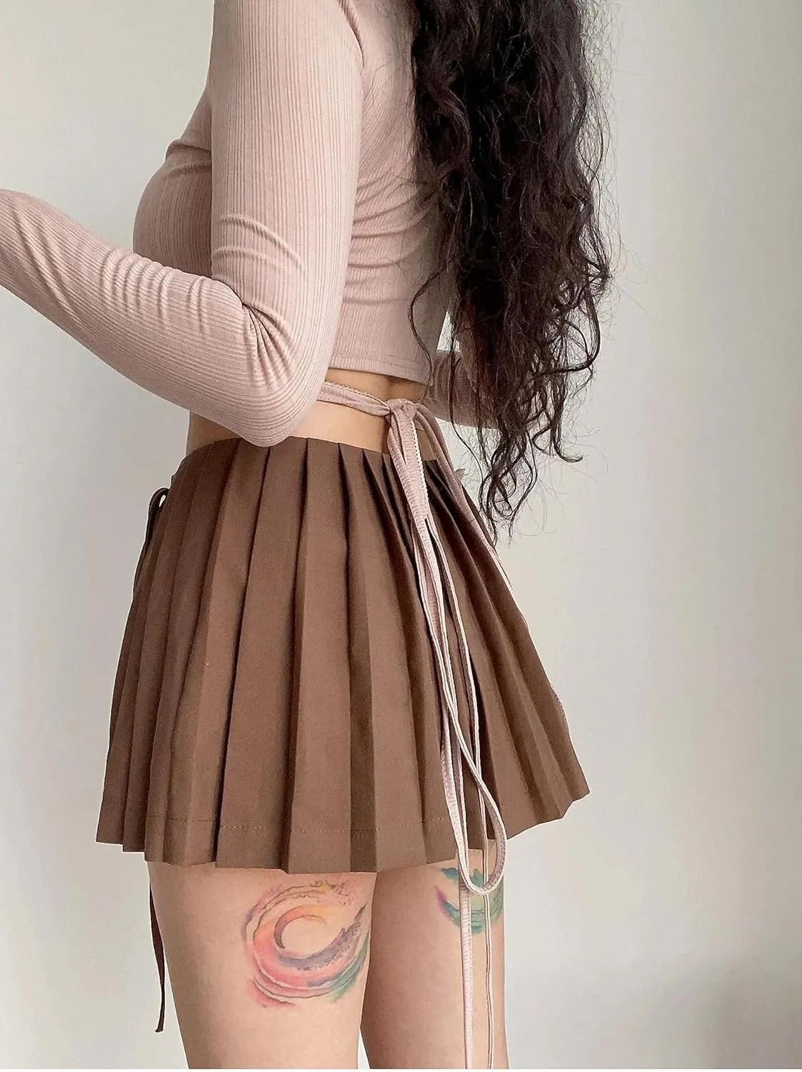 Mini Skirts Y2K Skirts for Women Clothes Skirt High Waisted Pleated Skirt with Shorts White Zip