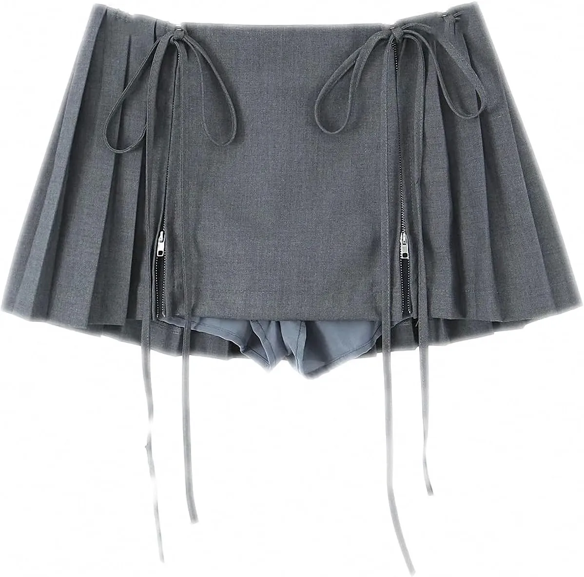 Mini Skirts Y2K Skirts for Women Clothes Skirt High Waisted Pleated Skirt with Shorts White Zip