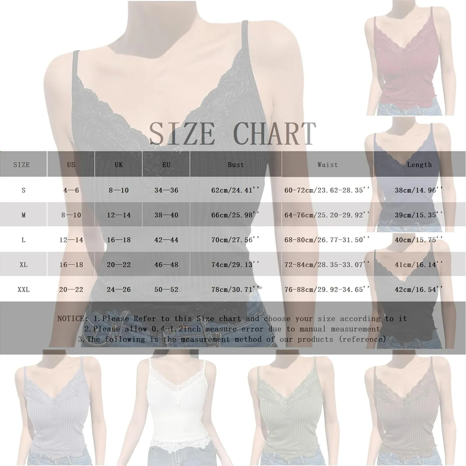 Miyaomn Women's Lace V-Neck Crop Tank Tops Ribbed Seamless Cami Top Crochet Knit Vest Sexy Sleeveless Sheer Mesh Y2k Clothing