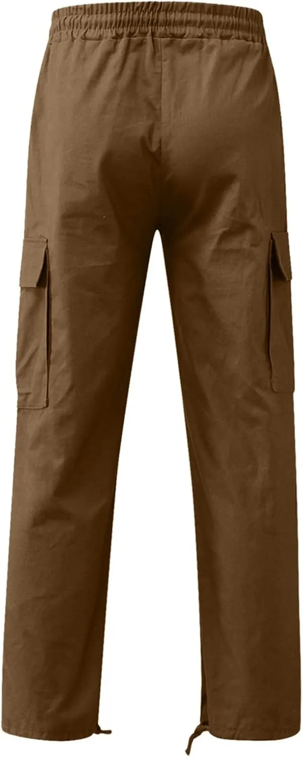 Muscularfit Tactical Pants for Man 2023 Outdoor Fashion Multi Pockets Solid Cargo Pant Causal Lightweight Stretch Trousers