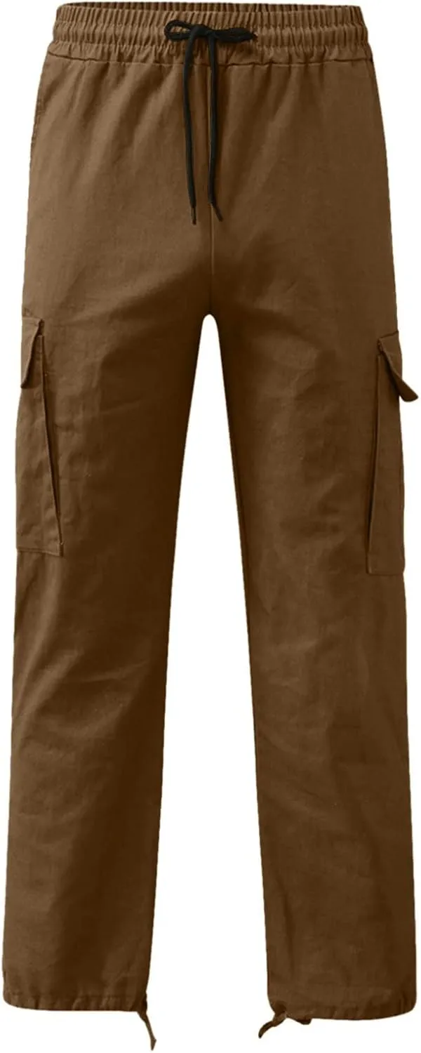 Muscularfit Tactical Pants for Man 2023 Outdoor Fashion Multi Pockets Solid Cargo Pant Causal Lightweight Stretch Trousers