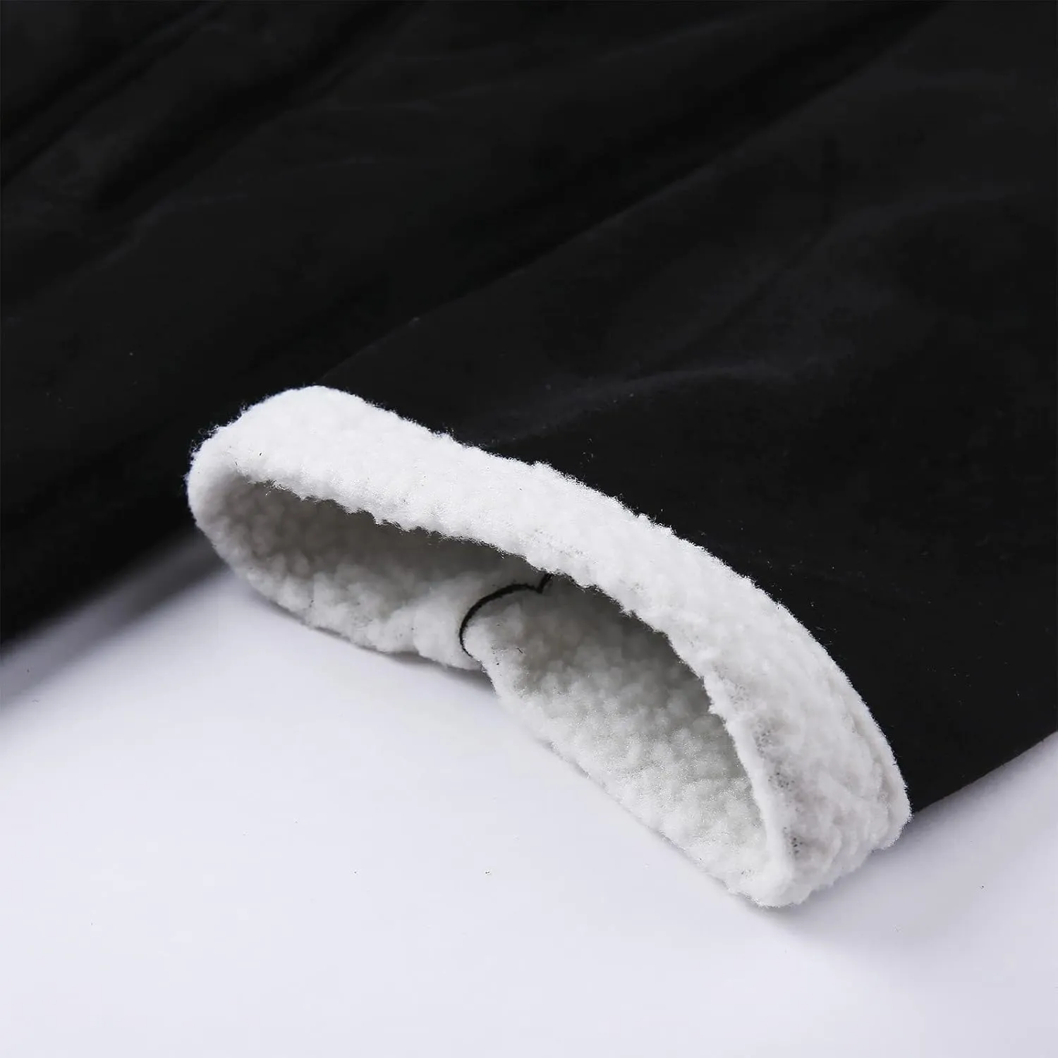 NATHGAM Mens Sherpa Lined Bomber Coat Fleece Thicken Thermal Heavyweight Suede Trench Coats Faux Shearling Midlength Overcoat