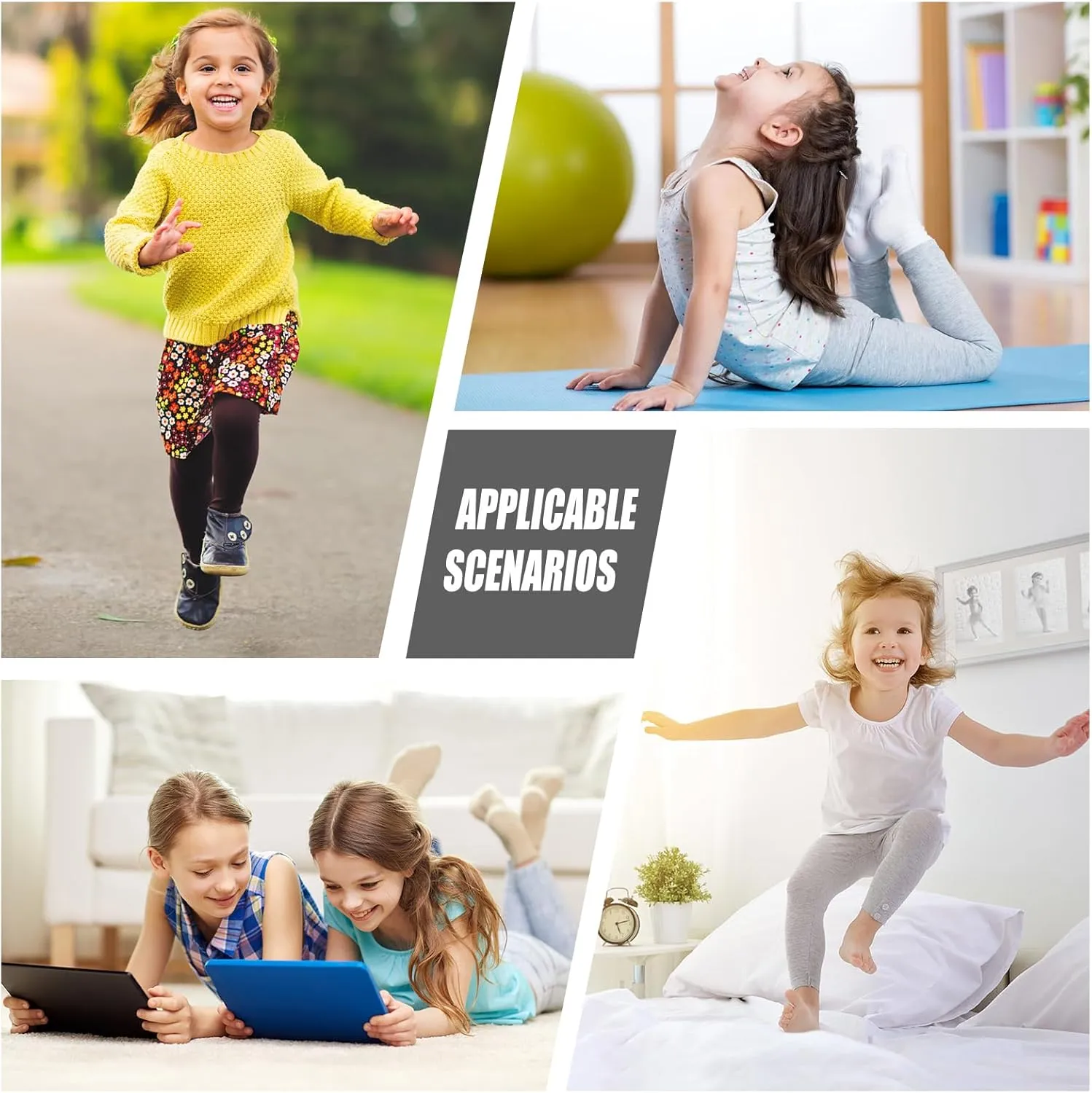 ODAWA White Girls Leggings Girls Stretch Leggings Ankle Length Girls and Toddlers' Leggings, (4-10 Years)