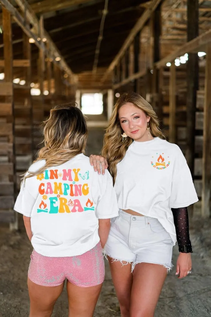 Oversized Shirt Women in My Camping Era T-Shirt Summer Adventure Graphic Summer Vacation Casual Short Sleeve Tops