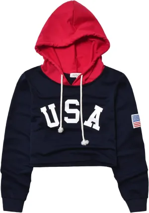 Perfashion Women Sweatshirt Crop Top Hoodie Long Sleeve Sweatshirts
