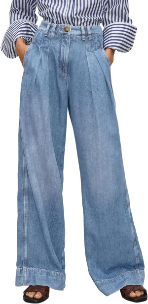 PLNOTME Women's High Waisted Wide Leg Jeans Baggy Mom Casual Denim Pants
