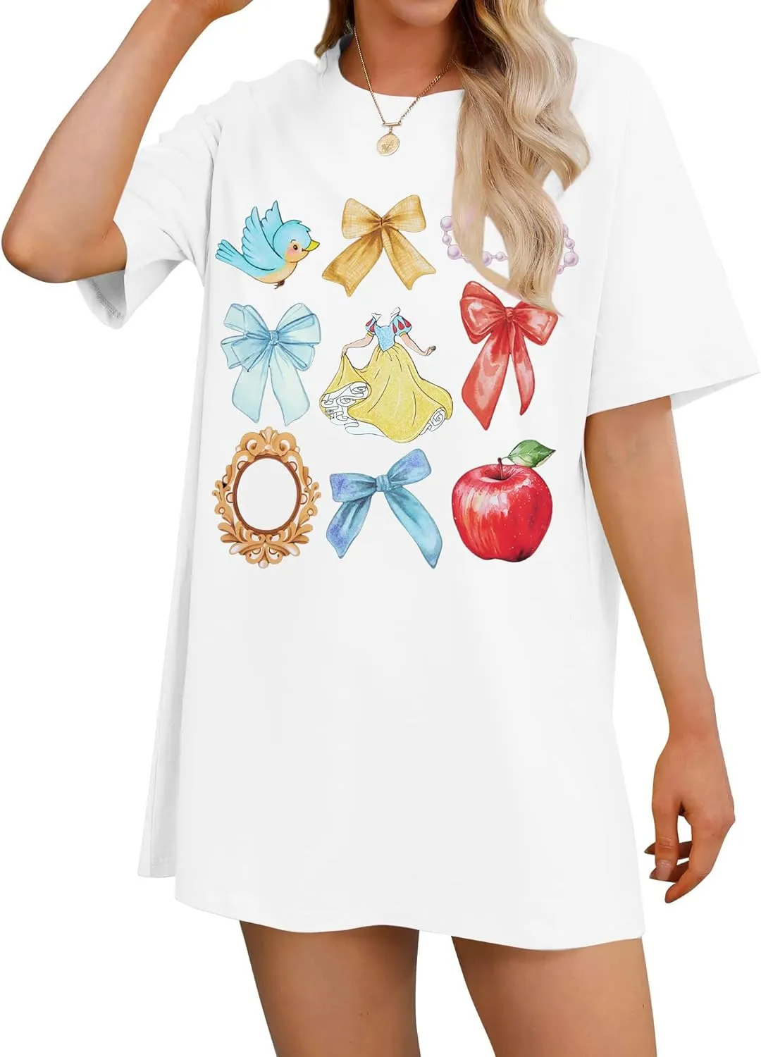 Princess Magical Oversized Tshirt Women Princess Bow Shirts Girls Trip Shirt Family Trip Short Sleeve Tee Tops